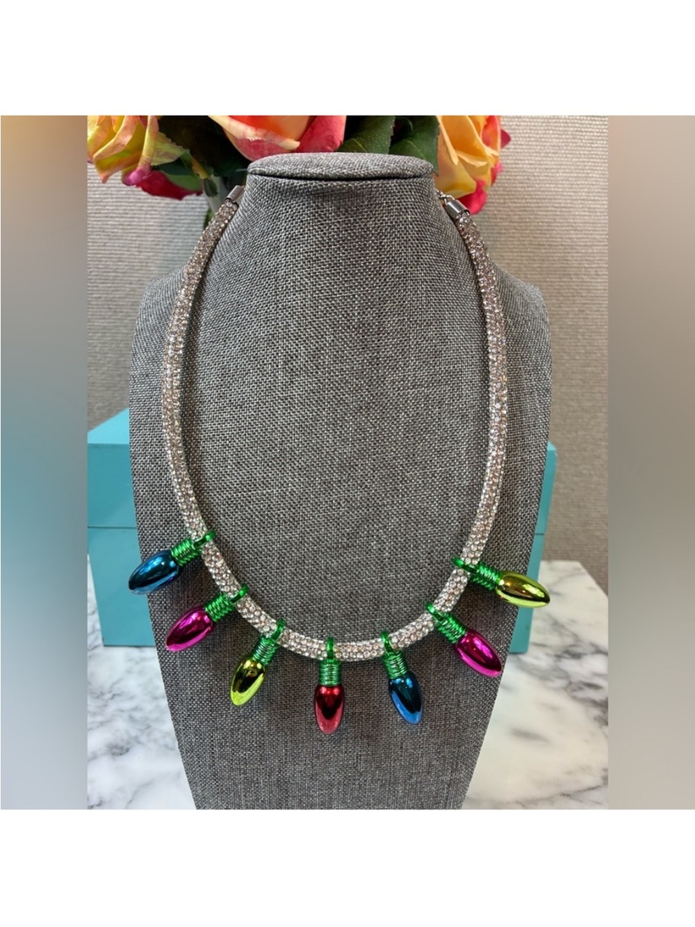 NWT Betsey Johnson Festive Multicolor Crystal Necklace